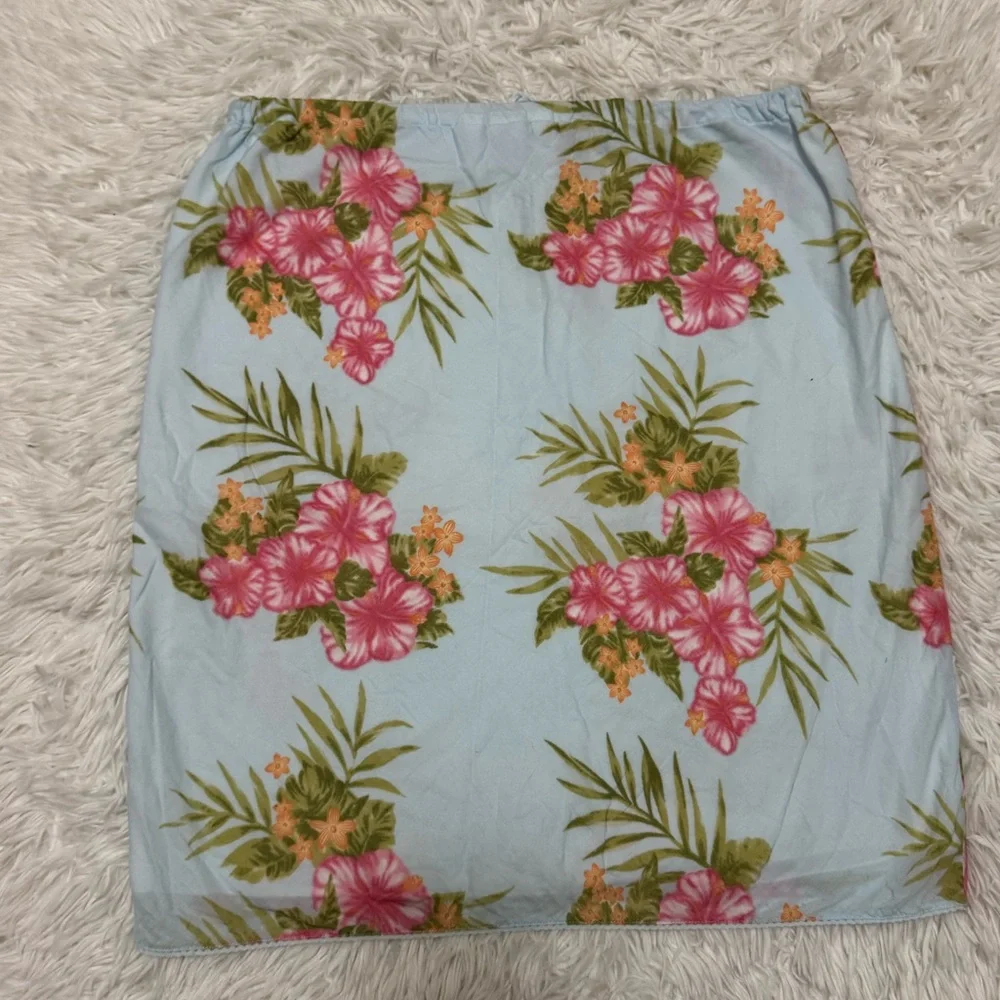Vintage Abercrombie & Fitch Floral Skirt - Light Blue and Pink Floral Skirt
